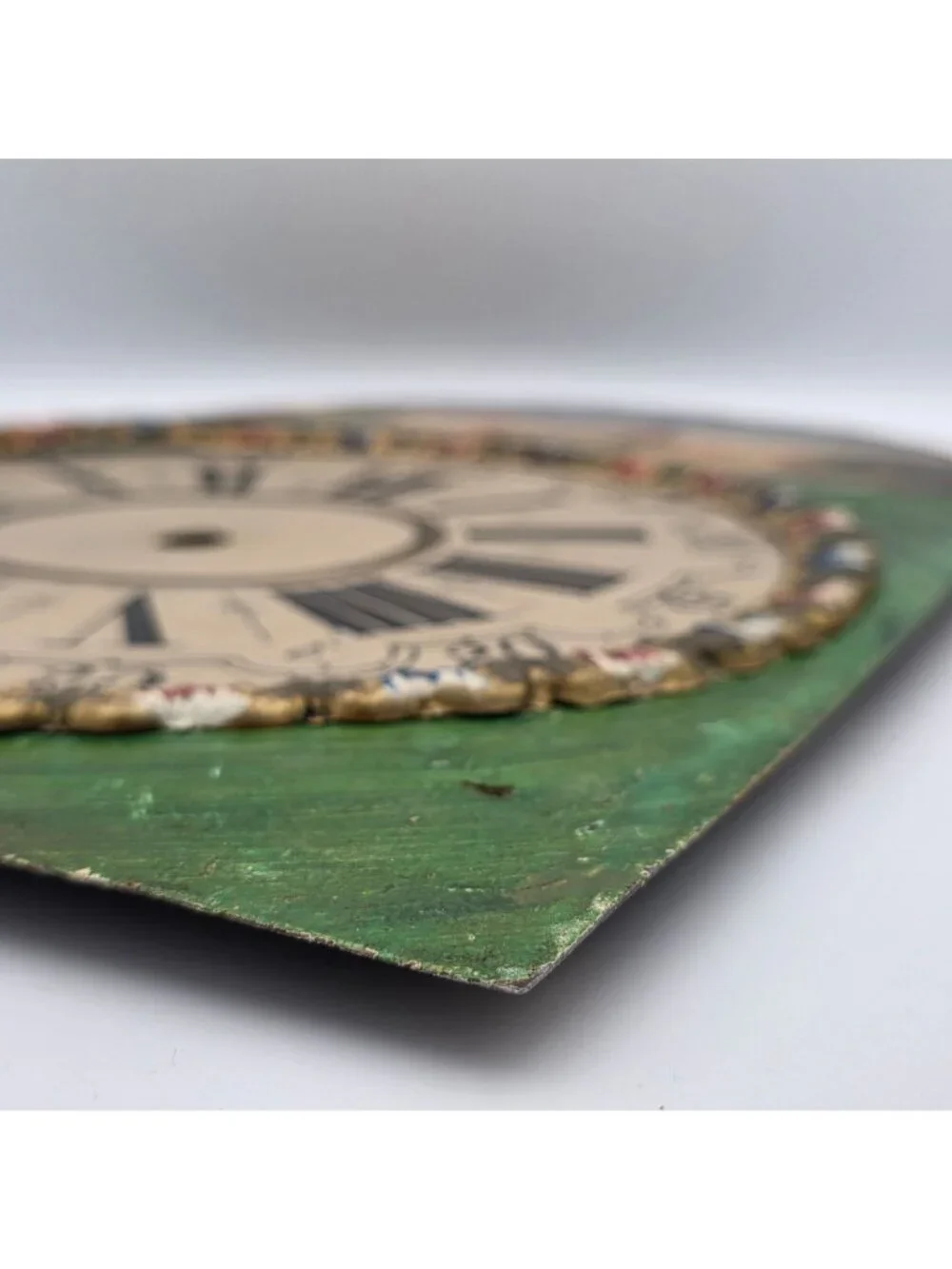 Clock Face Hand Painted Metal 1890s Dutch Longcase Table decor Decoration Face